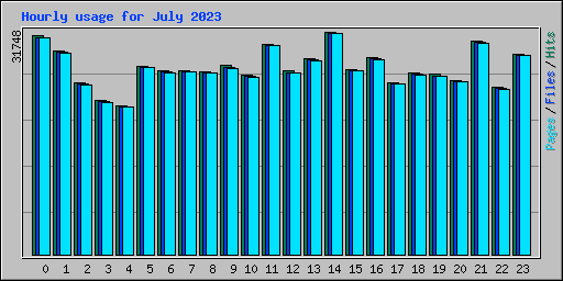 Hourly usage for July 2023