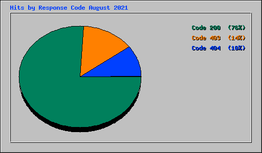 Hits by Response Code August 2021