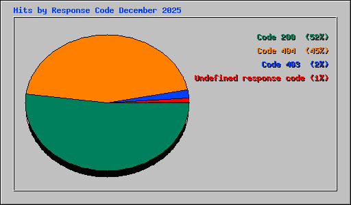 Hits by Response Code December 2025
