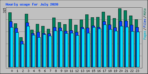 Hourly usage for July 2020